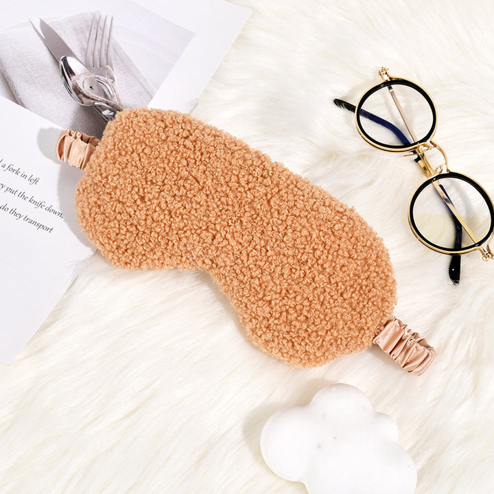 Women's cuddly thermo sleep mask made of teddy fleece with adjustable satin band Bowlift
