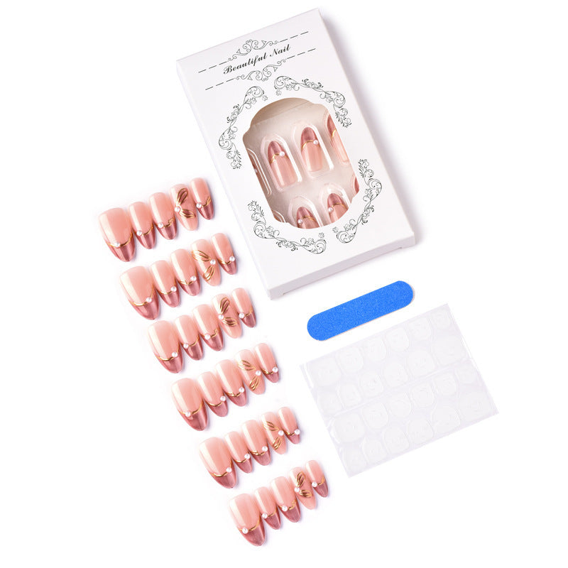 Glamorous Press-On Nail Set with Decorative Accents Bowlift