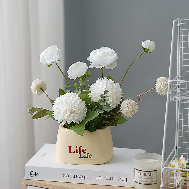 Decorative Potted Faux Floral Arrangement