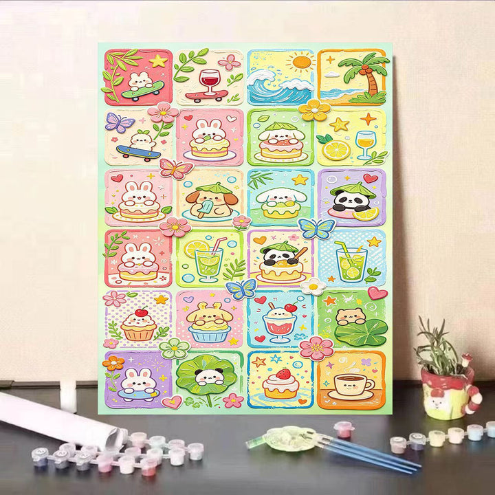 Colorful Animal-Themed DIY Paint by Numbers Kit Bowlift