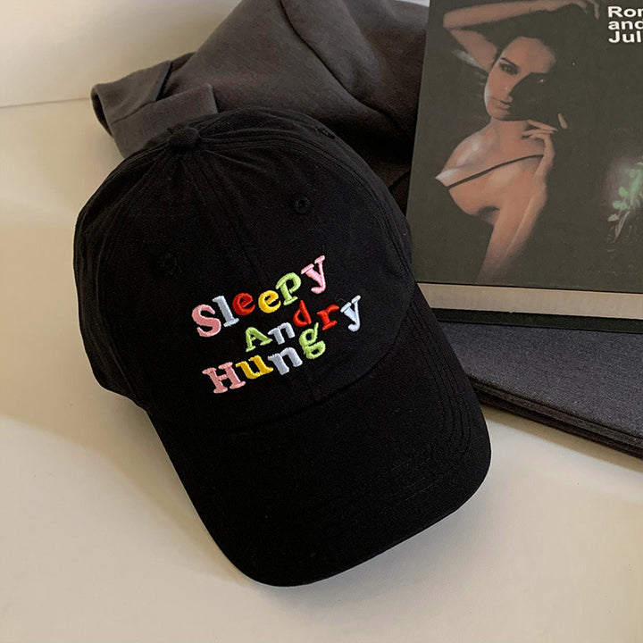 Women's Relaxed Cotton Baseball Cap with Playful Embroidery Bowlift