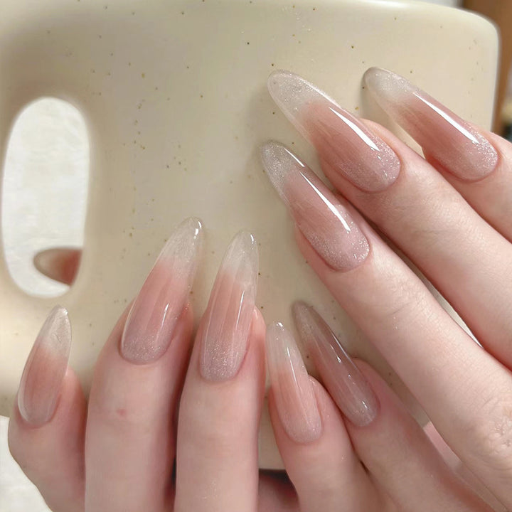 Natural Almond-Shaped Press-On Nails Bowlift