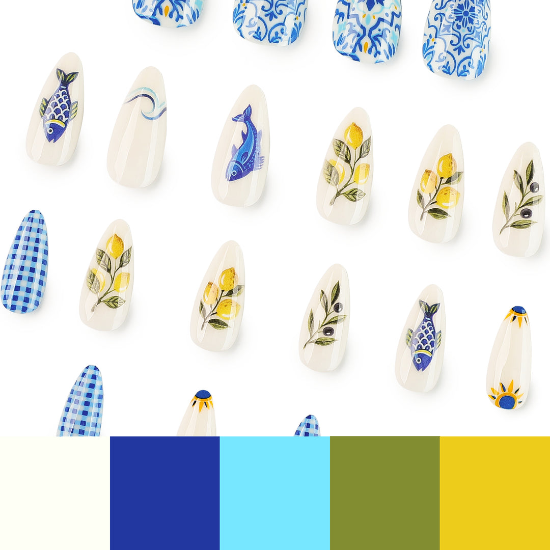 Artistic Nail Art with Fruit and Ocean Motifs Bowlift