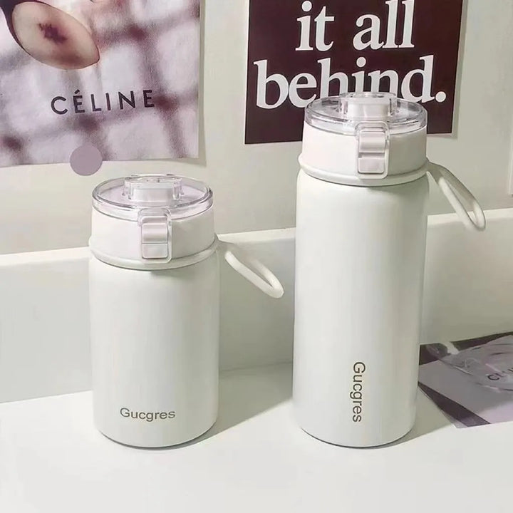 Women's vacuum flask with practical flip top and ergonomic design Bowlift