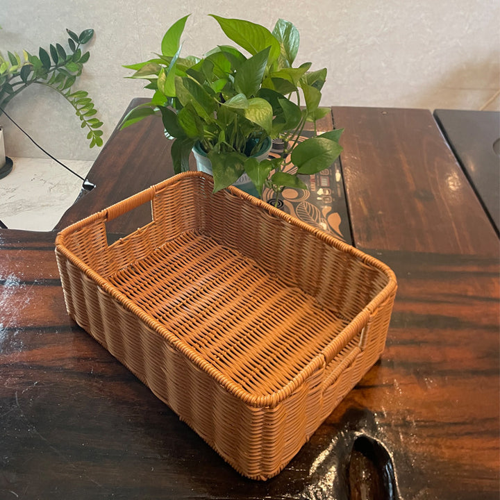Handcrafted Rectangular Woven Storage Basket Bowlift