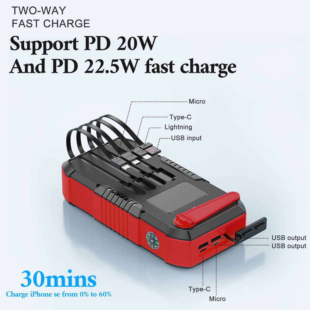 Solar Powerbank with 66800Mah and LED lamp Bowlift