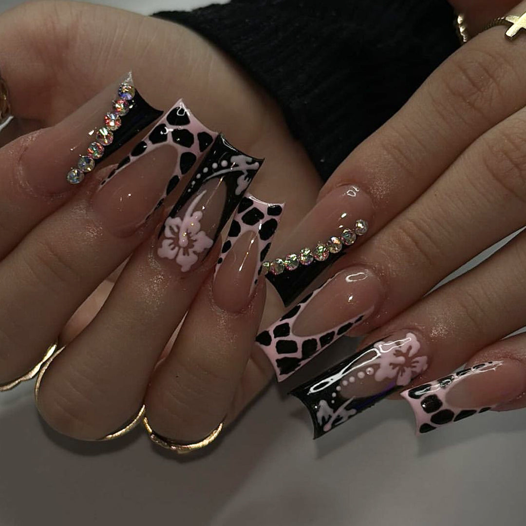 Artistic Long Acrylic Nail Set Bowlift
