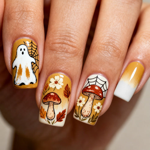 Artificial nails in Halloween design Bowlift