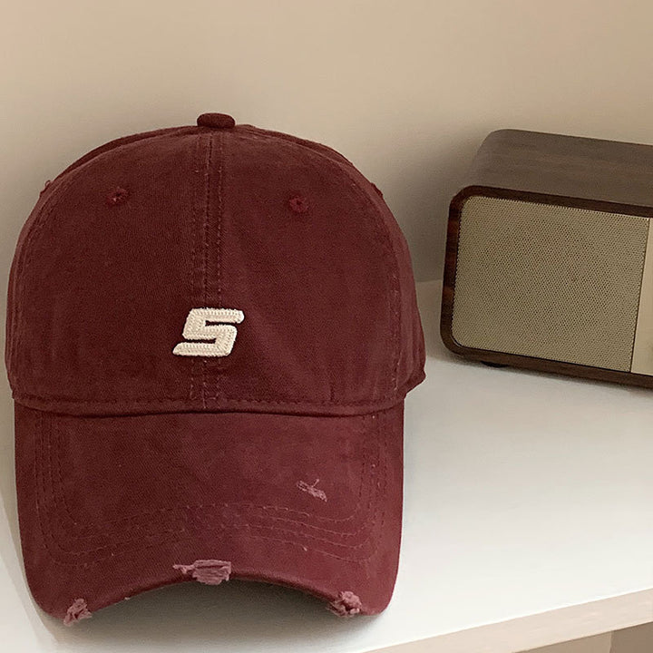 Men's Distressed Cotton Adjustable Baseball Cap Bowlift