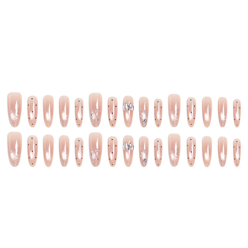 Artificial nail set with sparkling glitter and elegant jewelry details Bowlift