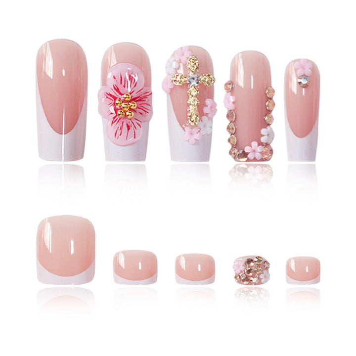 Decorative Floral Acrylic Nail Art Extensions Bowlift