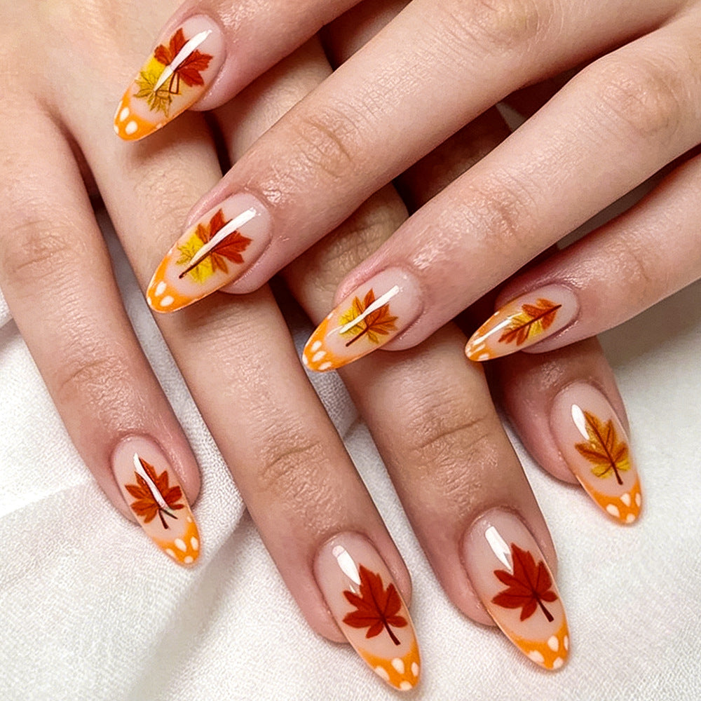 Autumn-Themed Gel Nail Extensions Bowlift