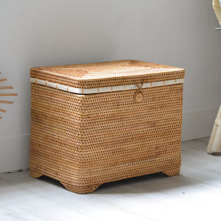 Ladies stylish storage box made of woven natural material Bowlift