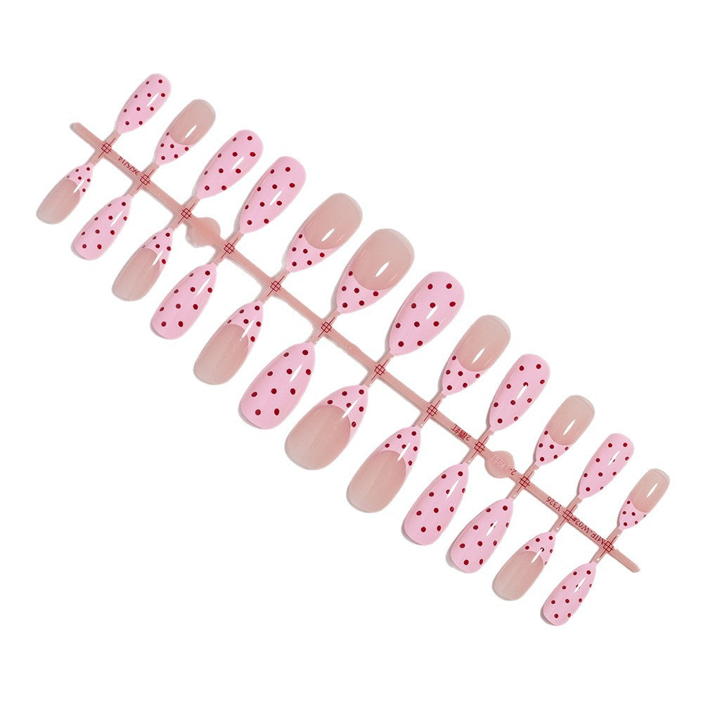 Artistic Polka Dot Press-On Nail Design Bowlift