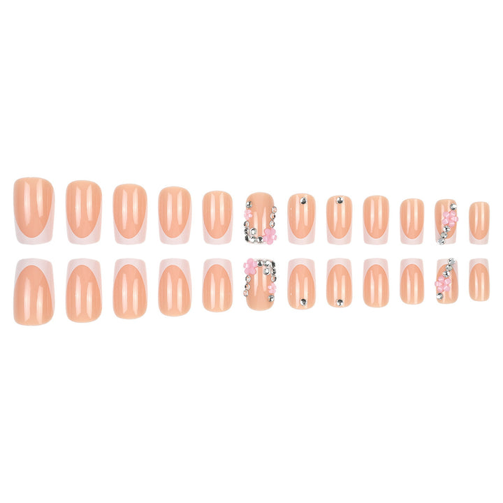 Decorative Floral Press-On Nail Set Bowlift