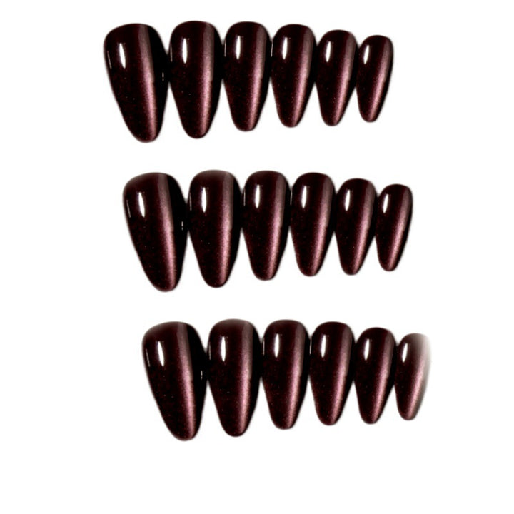 Glossy Pointed Gel Press-On Nails Bowlift