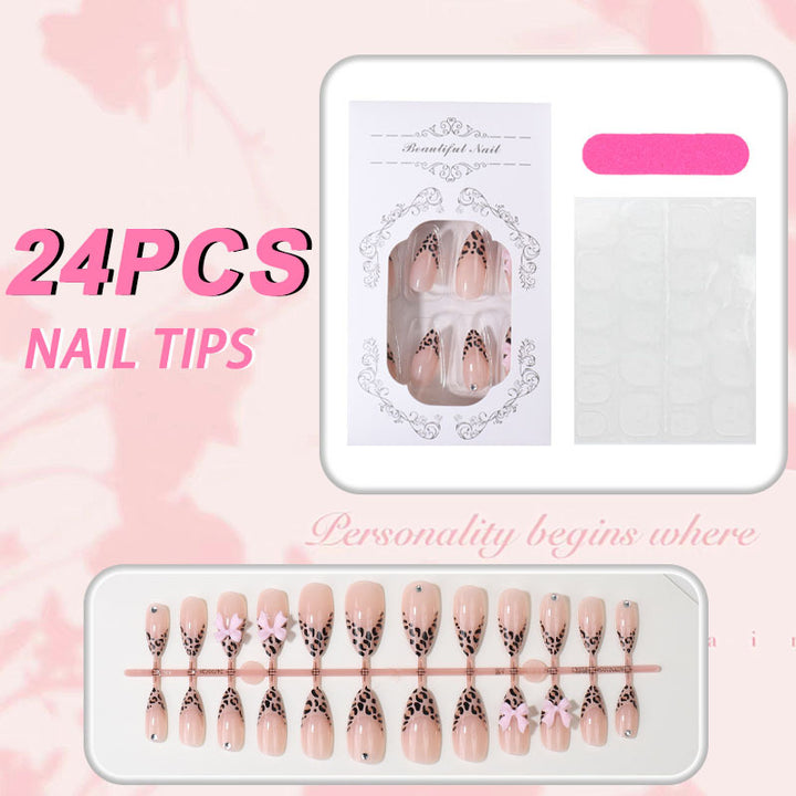 Stylish Animal Print Press-On Nail Tips Bowlift