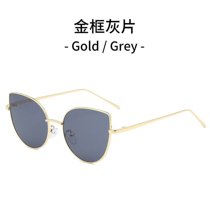 Ladies Cat-Eye Sunglasses with Filigree Gold Frame Bowlift