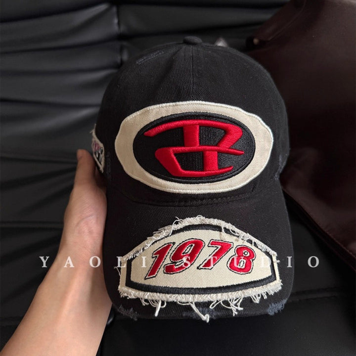 Men's Distressed Graphic Logo Baseball Cap Bowlift