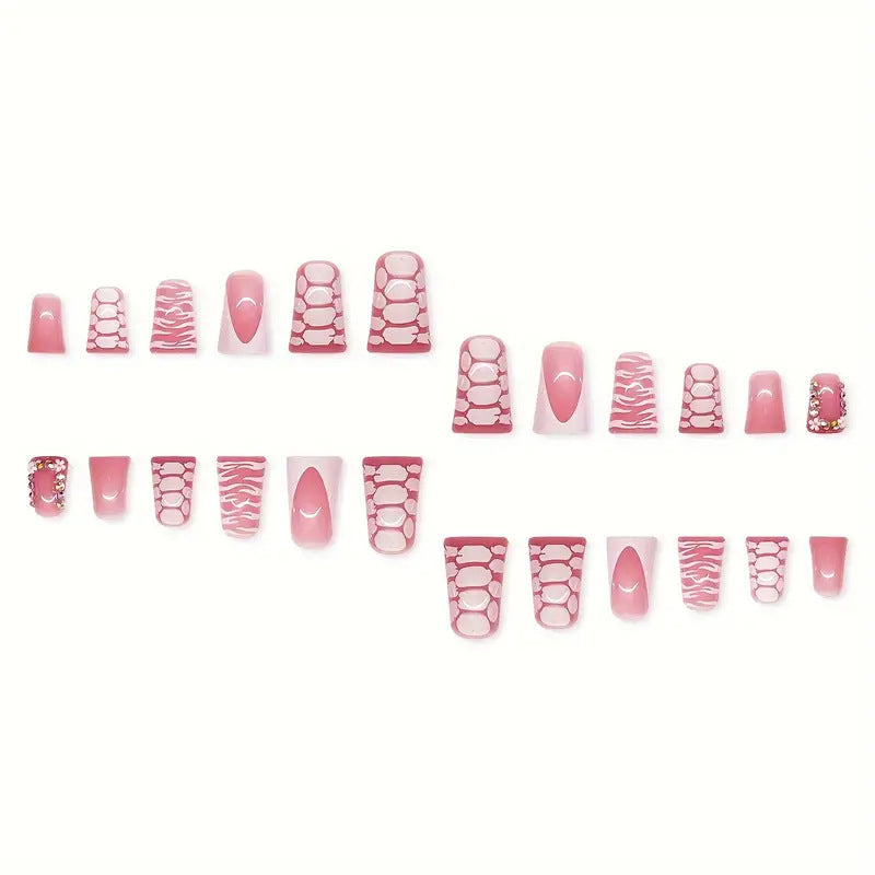 Artistic Glossy Press-On Nail Extensions Bowlift