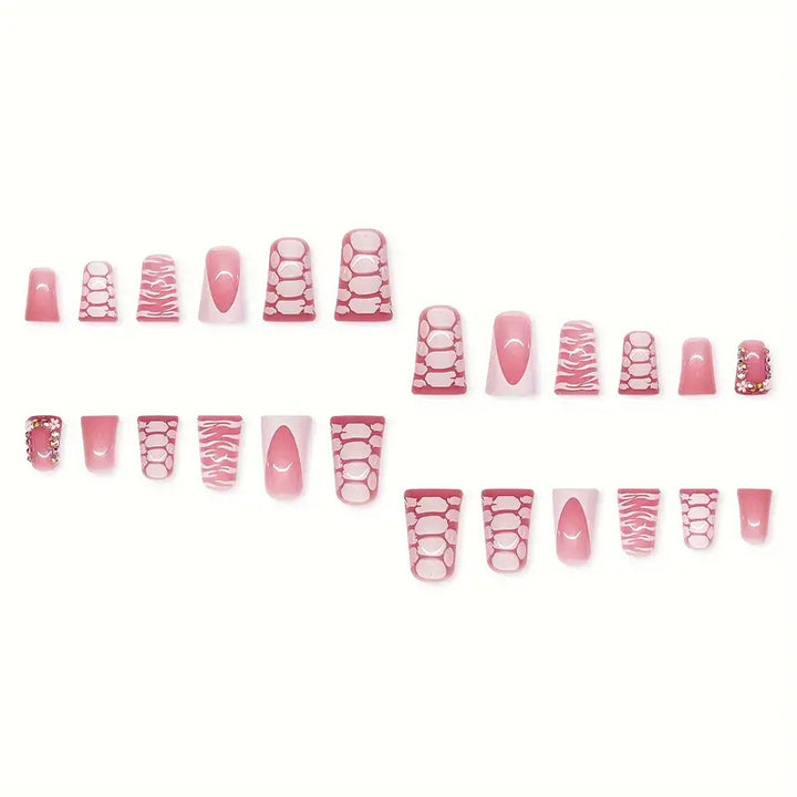 Artistic Glossy Press-On Nail Extensions Bowlift