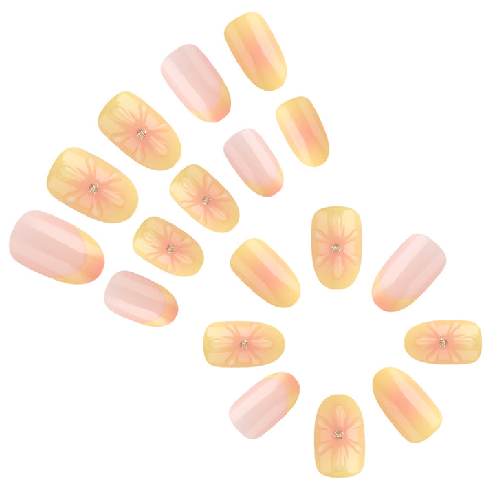 Floral Accent Press-On Nails Bowlift