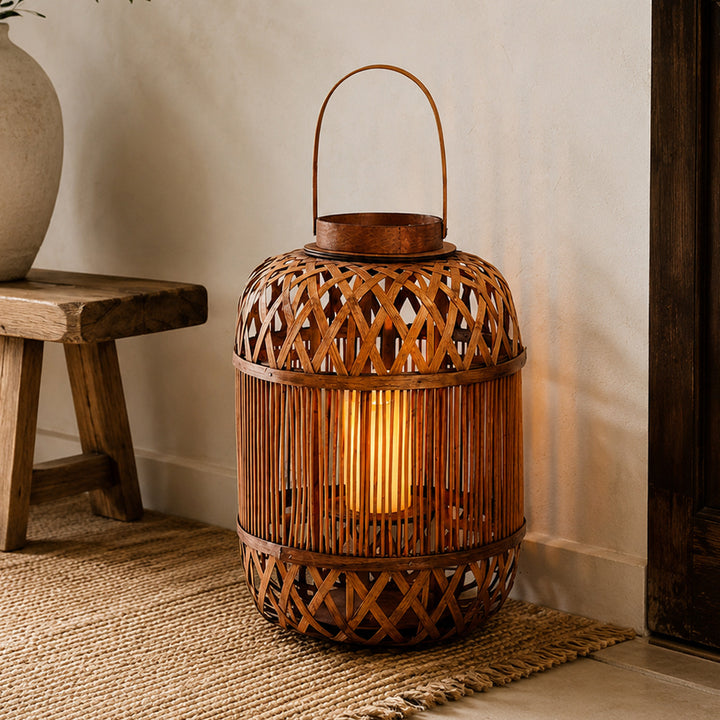 Stylish Handcrafted Rattan Lantern Bowlift