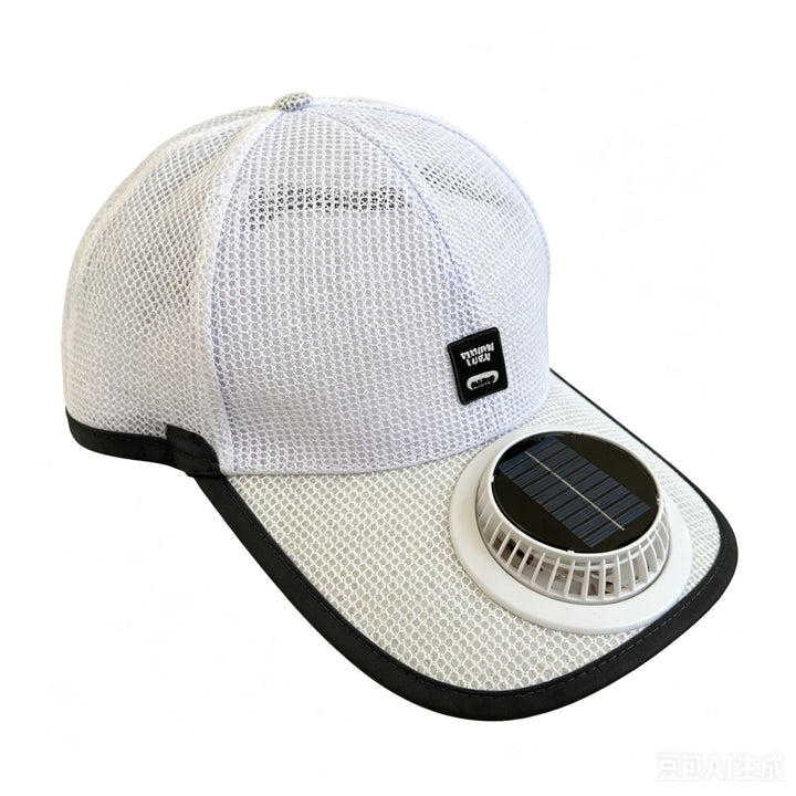 Sun protection cap with integrated solar fan Bowlift