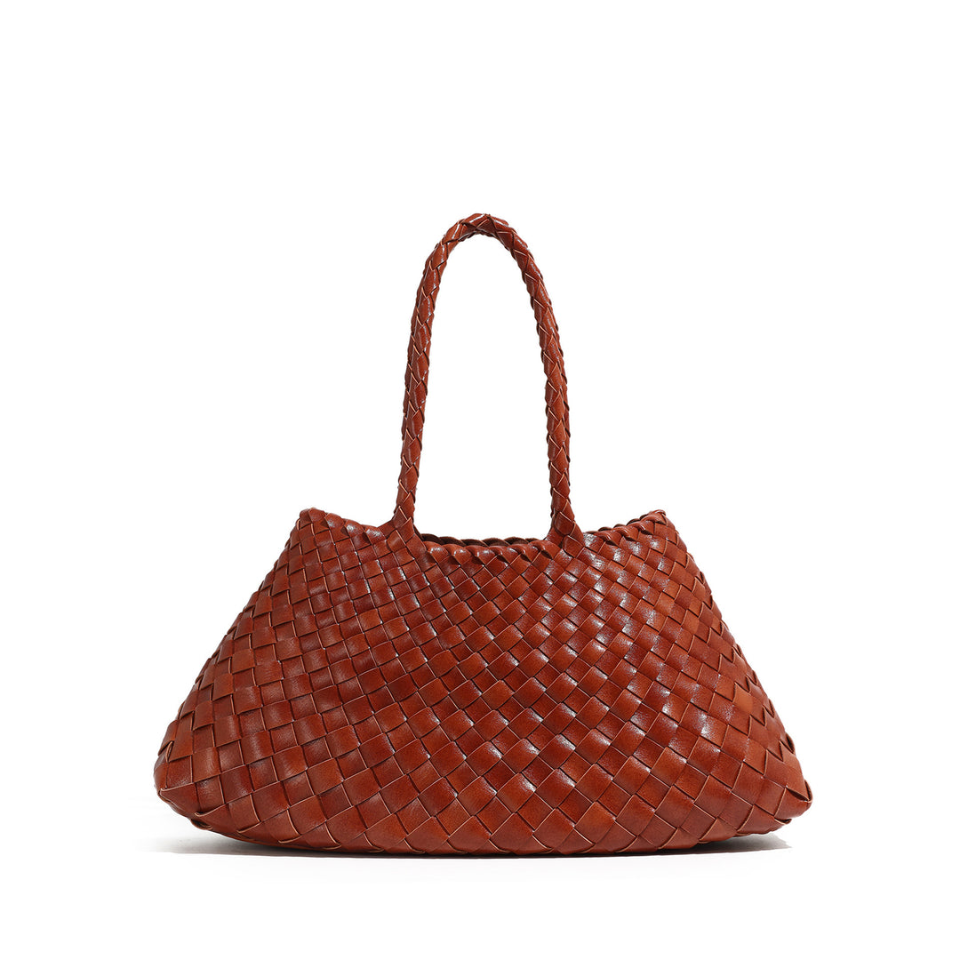 Handcrafted Woven Leather Tote Bowlift