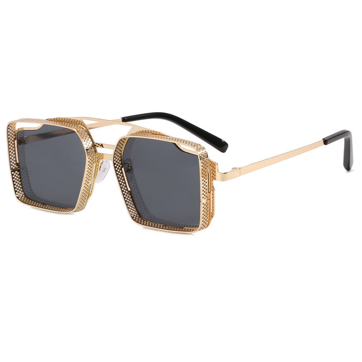 Women's square glasses with perforated, modern frame Bowlift