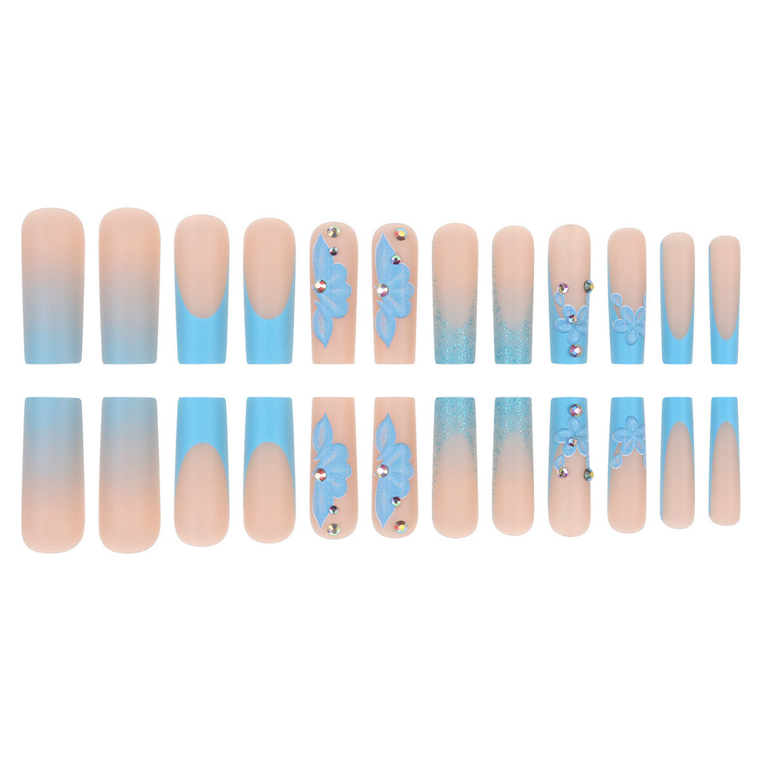 Decorative Floral Acrylic Press-On Nails Bowlift 1789085963