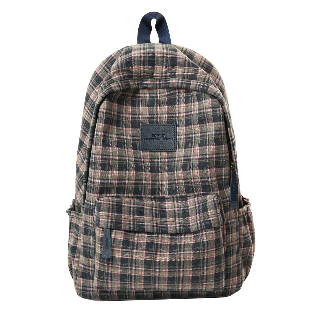 Checked Patterned Casual School Backpack Bowlift
