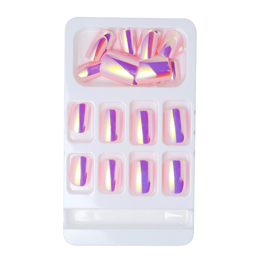 Elegant Iridescent Press-On Nail Tips Bowlift