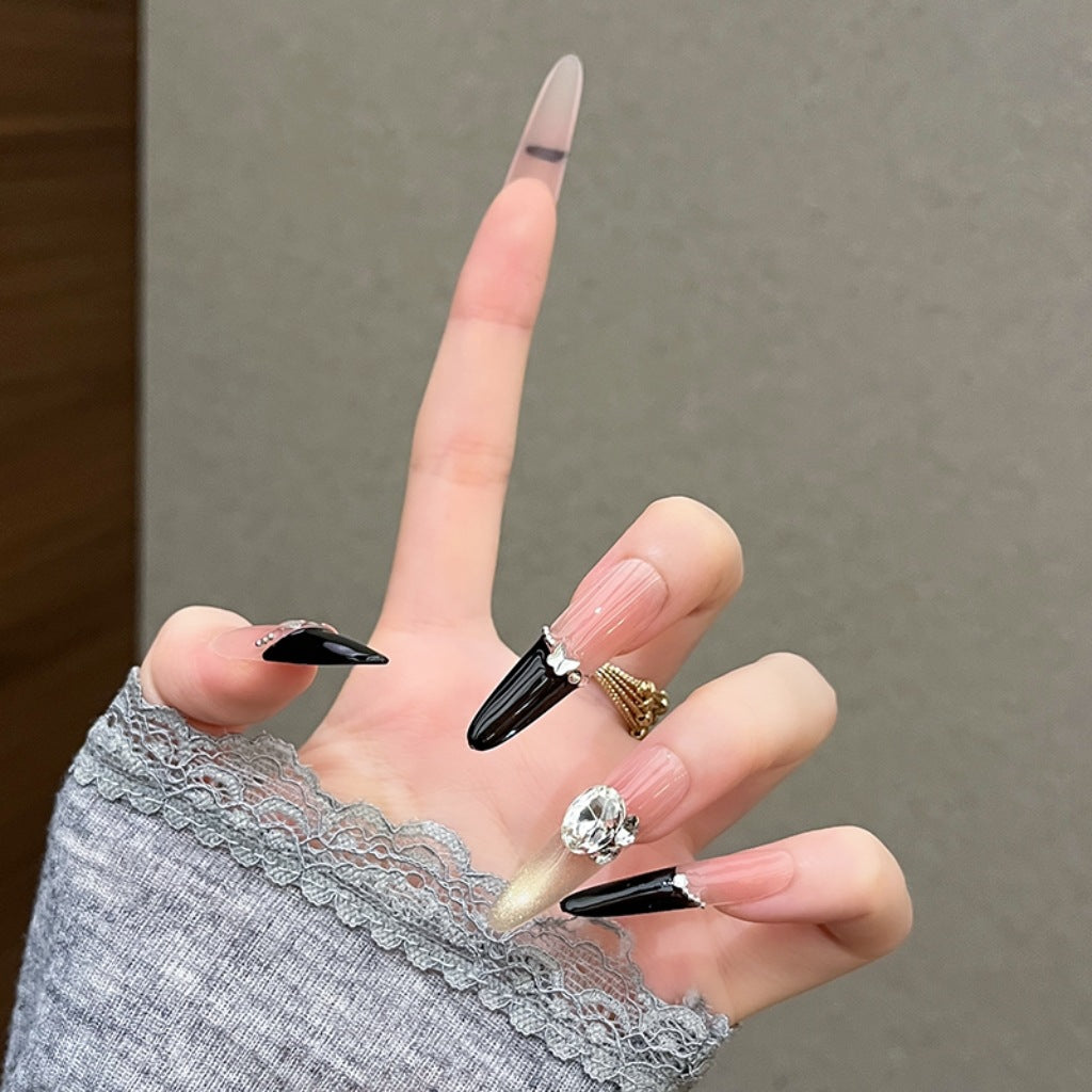 Premium Rhinestone-Embellished Press-On Nail Extensions Bowlift