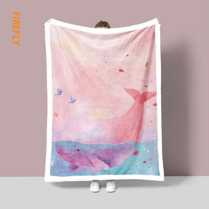 Artistic Whale-Themed Throw Blanket
