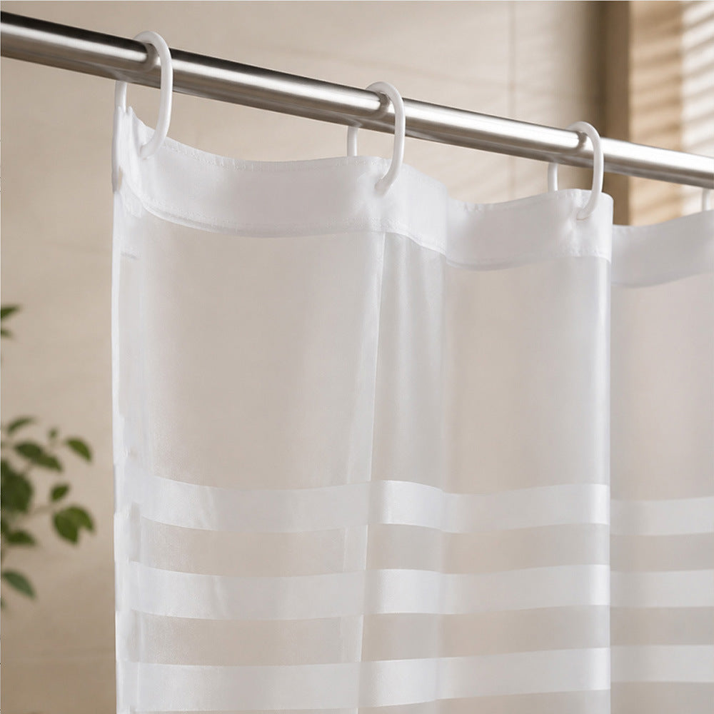 Waterproof Stripe Shower Curtain Bowlift