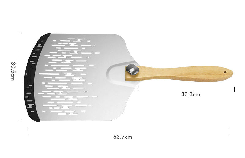 Ventilated Stainless Steel Pizza Peel with Ergonomic Beechwood Handle Bowlift