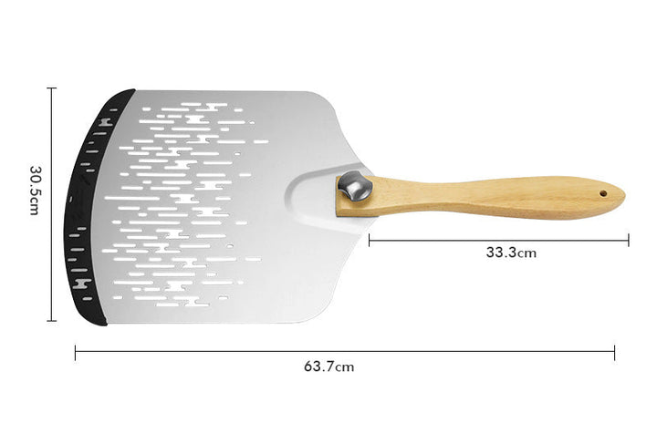 Ventilated Stainless Steel Pizza Peel with Ergonomic Beechwood Handle Bowlift