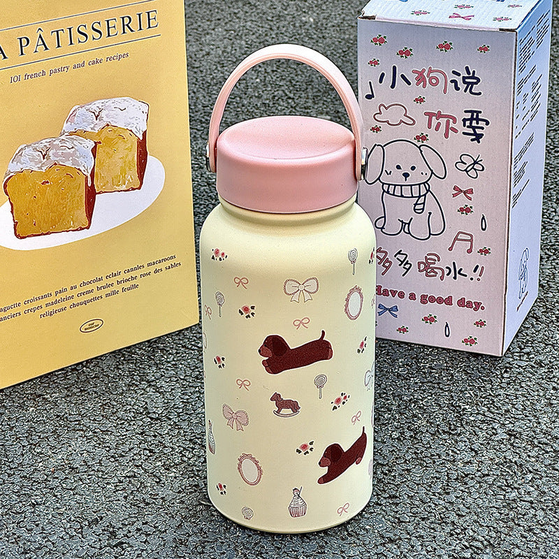 Women’s insulated drinking bottle with funny cat design Bowlift
