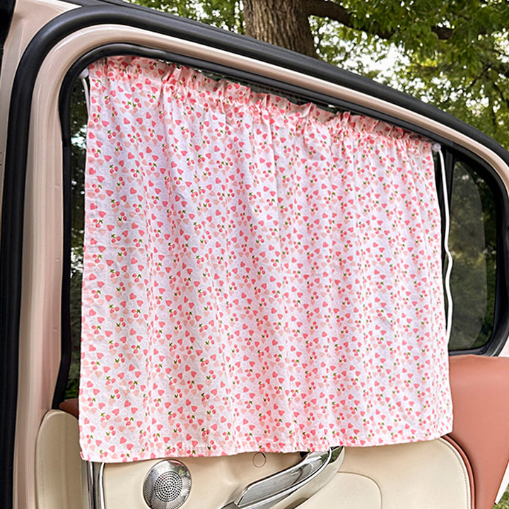 Unisex nan sun protection car curtain with elastic fastening strap and opaque cotton blend Bowlift