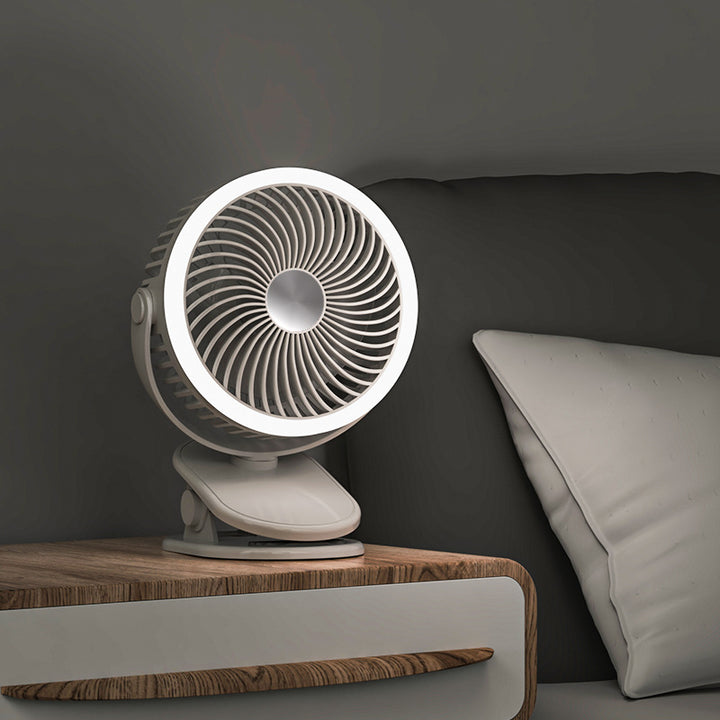 Ladies table fan with integrated LED lighting Bowlift