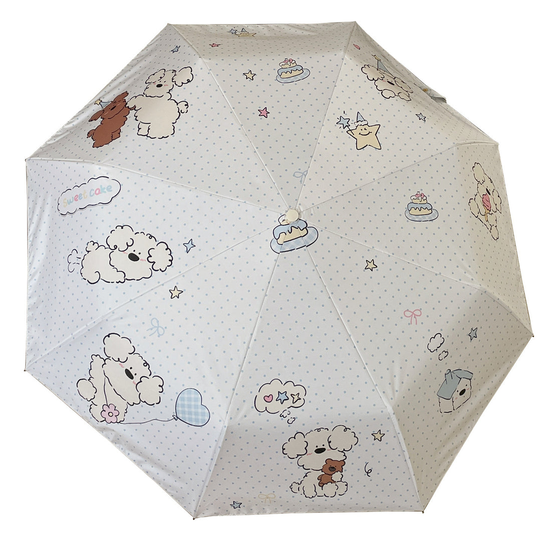 Women's Folding Umbrella with Playful Animal Design Bowlift