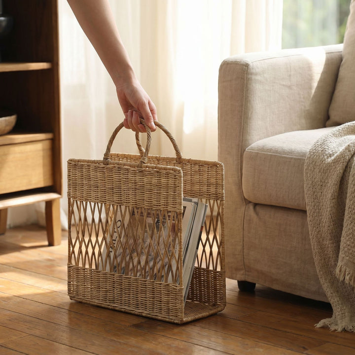 Artful Macrame Magazine Holder Bowlift