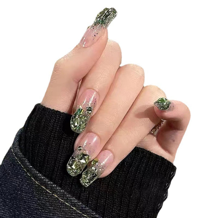 Glittering artificial nails in modern design Bowlift
