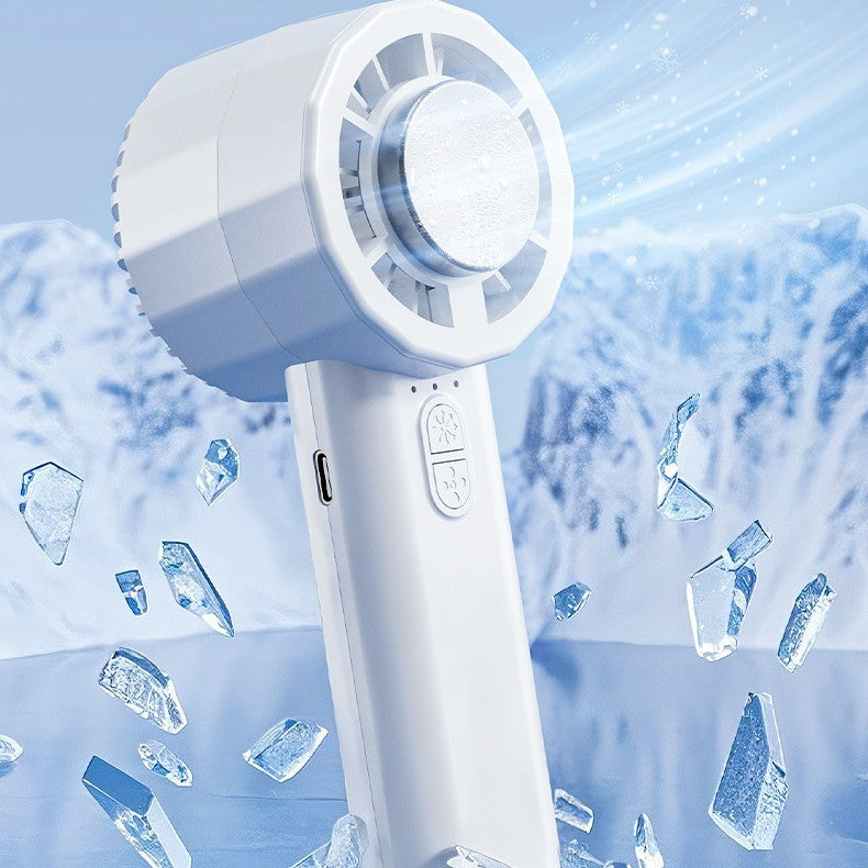 Unisex portable mini hand fan with USB-C charging port and integrated mist spray function Bowlift