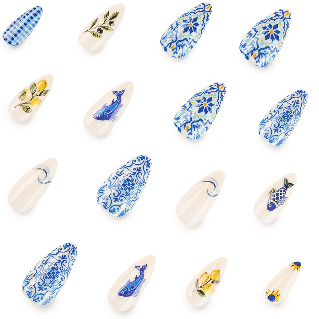 Artistic Nail Art with Fruit and Ocean Motifs Bowlift