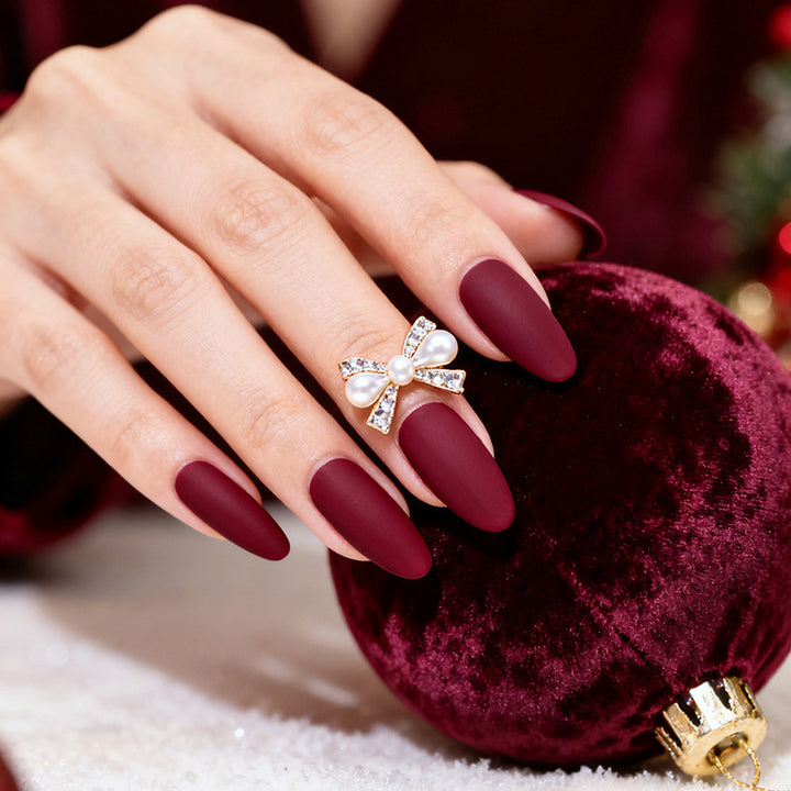Premium Artificial Nail Set with Matte Finish Bowlift