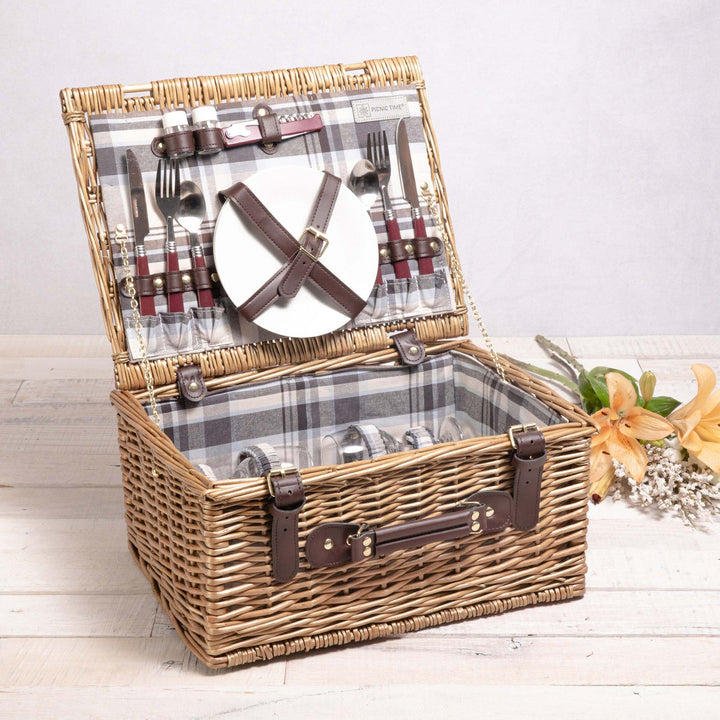 Ladies High-Quality Picnic Basket with Integrated Dish Set and Insulated Inner Pocket Bowlift