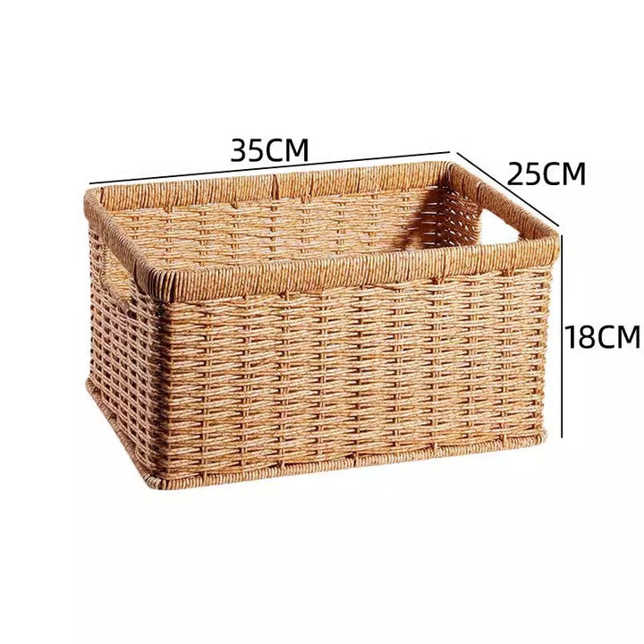 Women's Rectangular Storage Basket Made of Natural Wicker Bowlift
