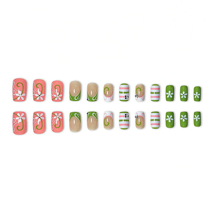 3D Floral Art Press-On Nail Set Bowlift
